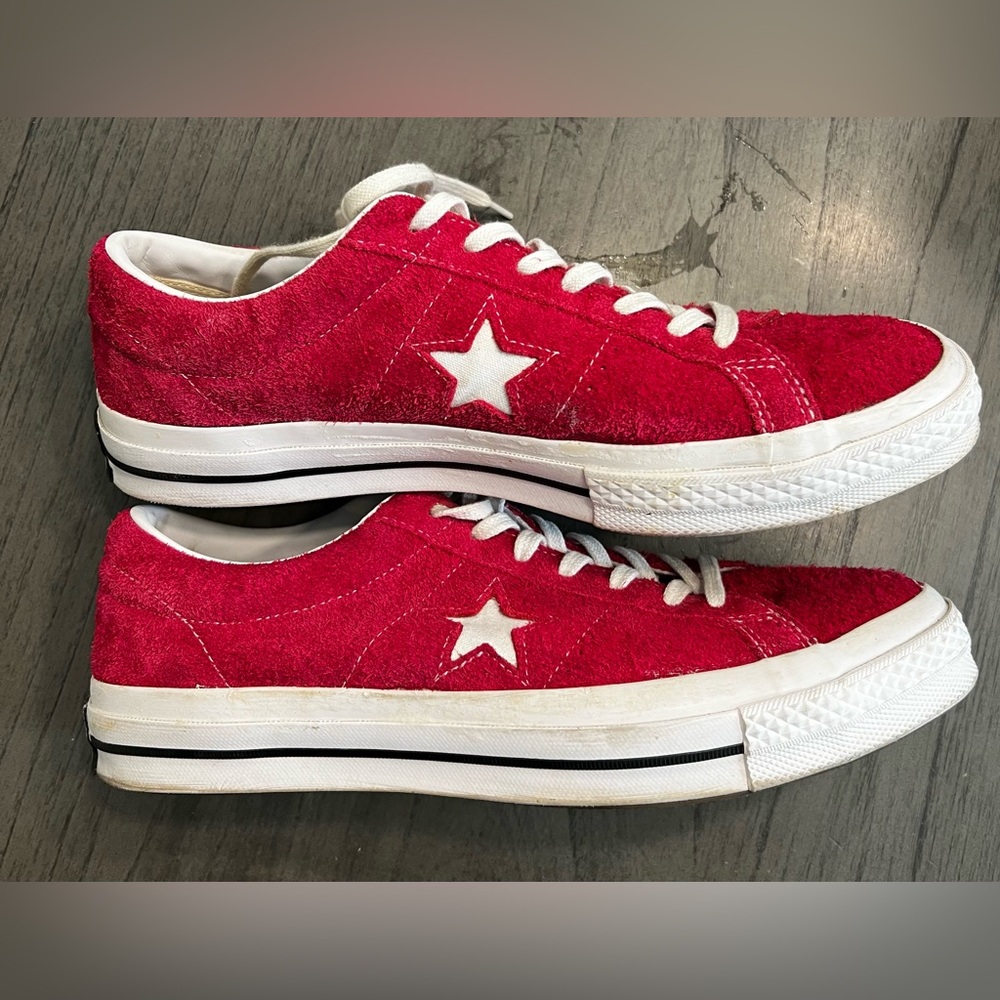 Converse Red and White Sneakers - Picture 2 of 9